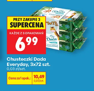 Chusteczki Dada Everyday 3-pak promocja w Biedronka