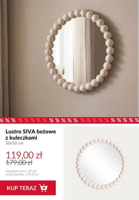 Lustro Siva beżowe z kuleczkami promocja w Homla