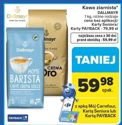 Kawa ziarnista różne rodzaje promocja w Carrefour Market