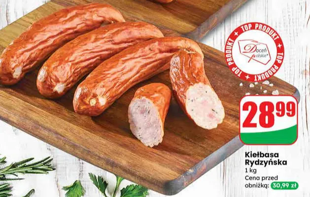 Kiełbasa Rydzyna promocja w Dino
