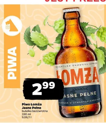 Piwo Łomża Jasne Pełne promocja w Netto