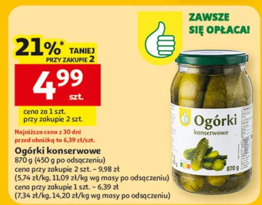 Ogórki konserwowe promocja w Auchan