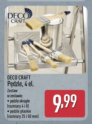 Zestaw pędzli DECO CRAFT promocja w Aldi