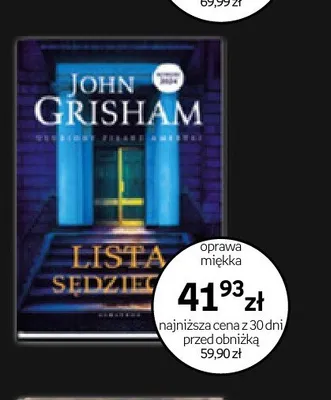Książka Lista sędziów John Grisham oprawa miękka promocja w Empik