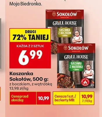 Kaszanka z boczkiem Sokołów promocja w Biedronka