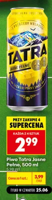 Piwo Tatra Jasne Pełne promocja w Biedronka