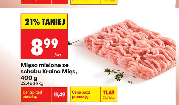 Mięso mielone ze schabu Kraina Mięs promocja w Biedronka