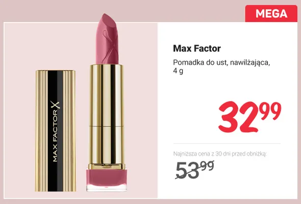 Pomadka do ust nawilżająca Max Factor promocja w Rossmann