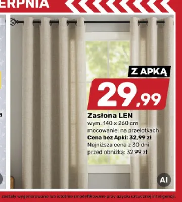 Zasłona Len promocja w Bricomarche