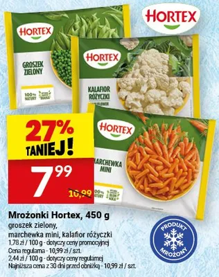 Mrożonki - groszek zielony, marchewka mini, kalafior różyczki promocja w Twój Market