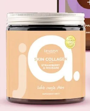 Suplement diety Levann Skin Collagen Strawberry & Rhubarb promocja w Hebe