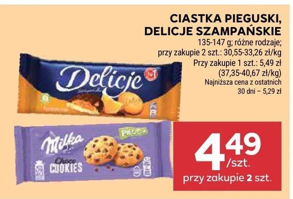 Ciastka pieguski, delicje szampańskie promocja w Stokrotka