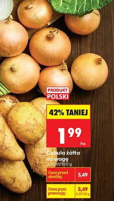 Cebula żółta na wagę promocja w Biedronka