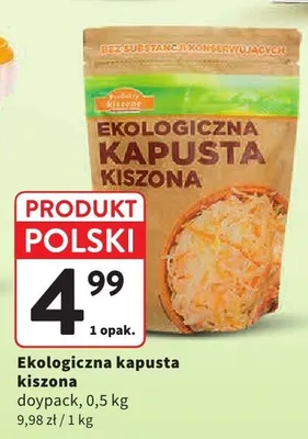 Ekologiczna kapusta kiszona promocja w Intermarche