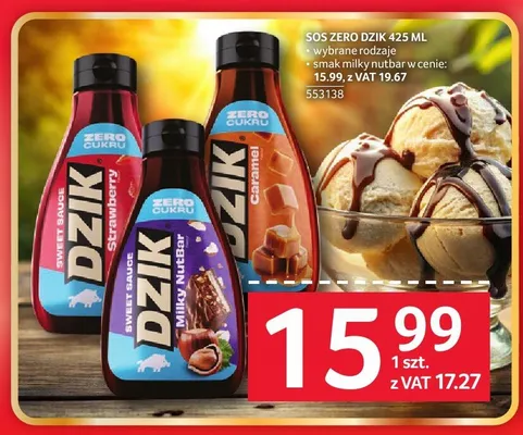 Sos zero Dzik Milky NutBar promocja w Selgros