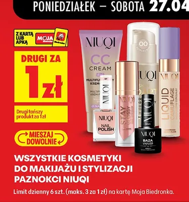 Kosmetyki do makijażu i stylizacji paznokci Niuqi promocja w Biedronka