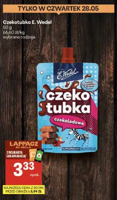 Czekotubka czekoladowa E. Wedel promocja w Delikatesy Centrum