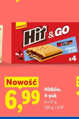 Ciastka Hit & Go 4-pak promocja w Lidl