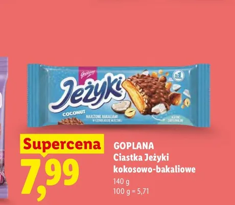 Ciastka Jeżyki kokosowo-bakaliowe Goplana promocja w Lidl