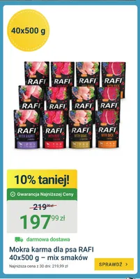 Mokra karma dla psa RAFI 40-pak 500 g - mix smaków promocja w ERLI