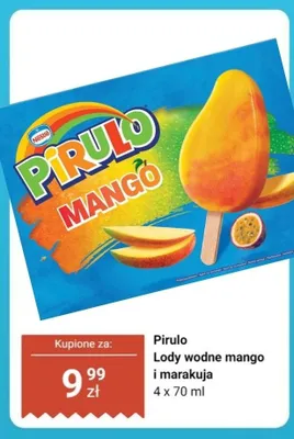 Lody wodne Pirulo mango i marakuja 4-pak promocja w Dino