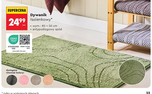 Dywanik łazienkowy Smukee promocja w Biedronka