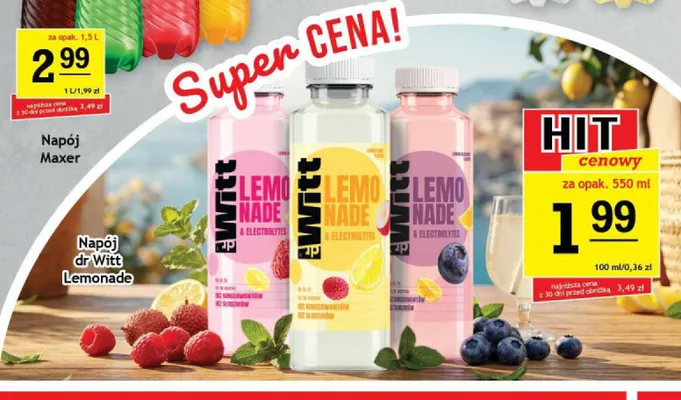 Napój dr Witt Lemonade & Electrolytes malina promocja w Gram Market