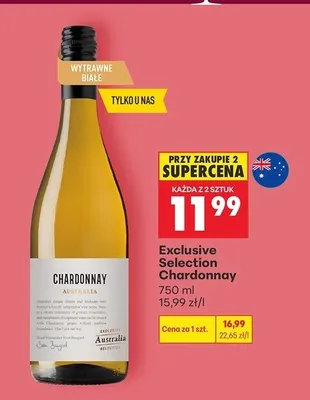 Wino Exclusive Selection Chardonnay Australia promocja w Biedronka