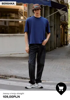 Jeansy o kroju straight Bershka promocja w Bershka