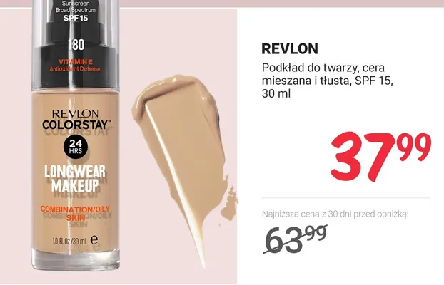 Podkład do twarzy, cera mieszana i tłusta, SPF 15 promocja w Rossmann