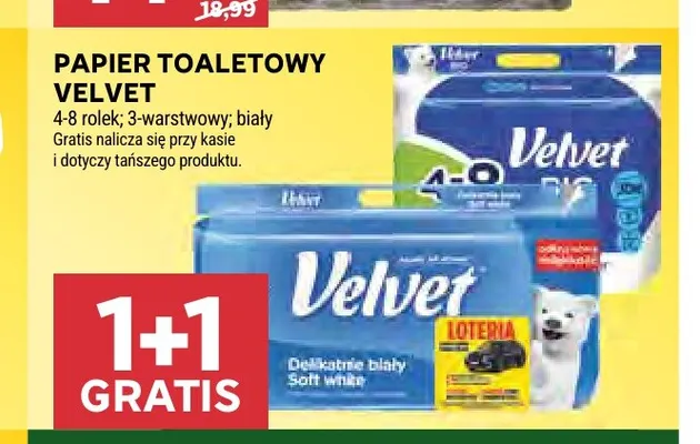 Papier toaletowy Velvet promocja w Stokrotka