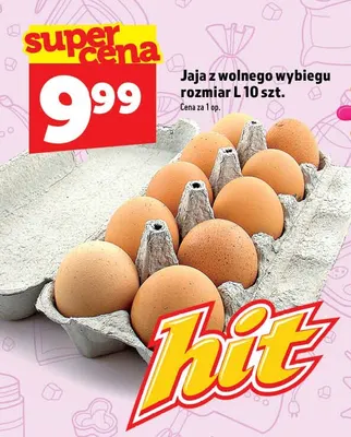 Jajka kurze z wolnego wybiegu rozmiar L promocja w TOPAZ