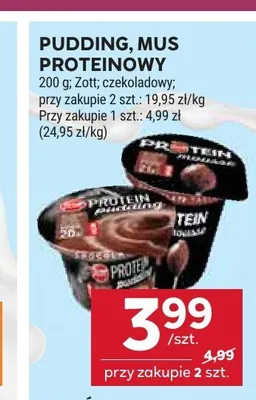 Mus proteinowy czekoladowy Zott promocja w Stokrotka