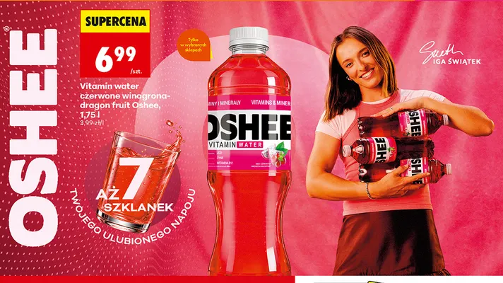 Vitamin water czerwone winogrona-dragon fruit Oshee promocja w Biedronka