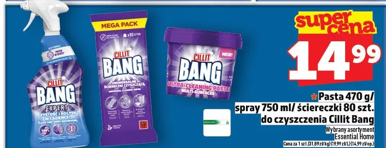 Pasta/spray/ściereczki Cillit Bang do czyszczenia promocja w TOPAZ