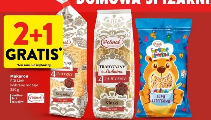 Makaron Polmak wybrane rodzaje promocja w Intermarche