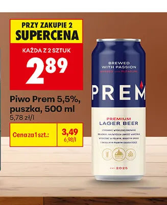 Piwo Prem 5,5% promocja w Biedronka