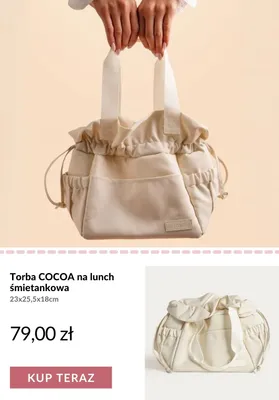 Torba na lunch Homla COCOA śmietankowa promocja w Homla