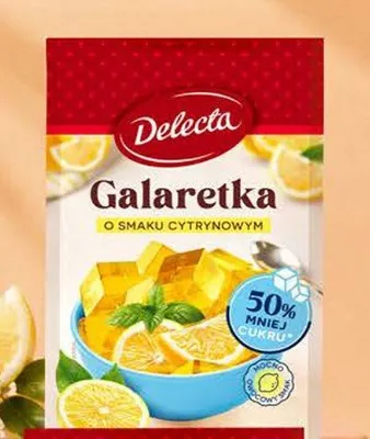 Galaretka Delecta o smaku cytrynowym promocja w Stokrotka