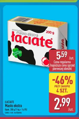 Masło ekstra Łaciate promocja w Aldi