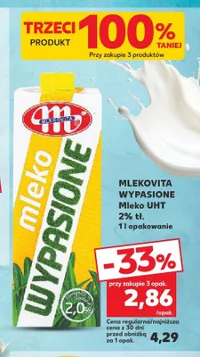 Mleko UHT Mlekovita Wypasione 2% promocja w Kaufland