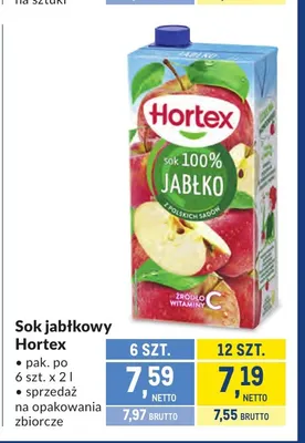 Sok jabłkowy Hortex promocja w Makro