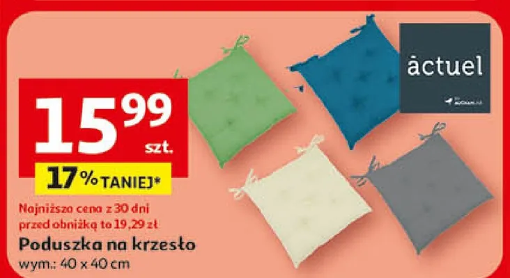 Poduszka na krzesło promocja w Auchan