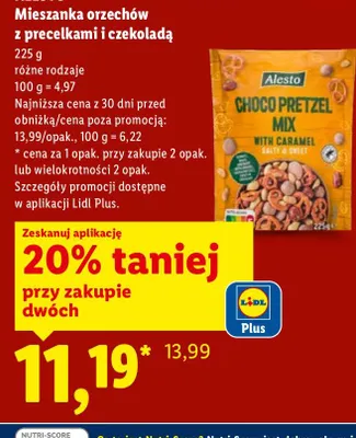 Mieszanka orzechów z precelkami i czekoladą promocja w Lidl