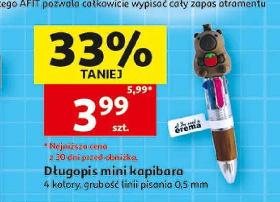 Długopis mini kapibara promocja w Auchan