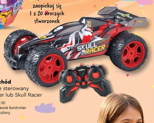 Samochód zdalnie sterowany Skull Racer skala 1:10 promocja w Biedronka