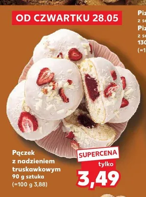 Pączek z nadzieniem truskawkowym promocja w Kaufland