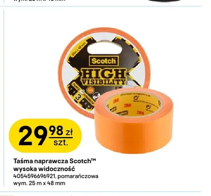 Taśma naprawcza Scotch wysoka widoczność pomarańczowa 25mx48 mm promocja w Castorama