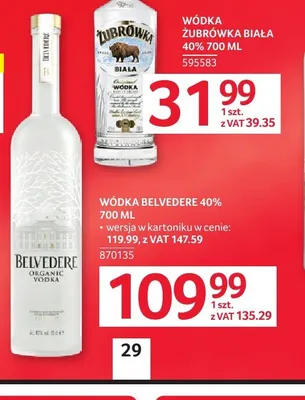 Wódka BELVEDERE 40% promocja w Selgros