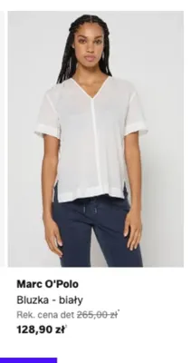 Bluzka Marc O'Polo biały promocja w Lounge by Zalando